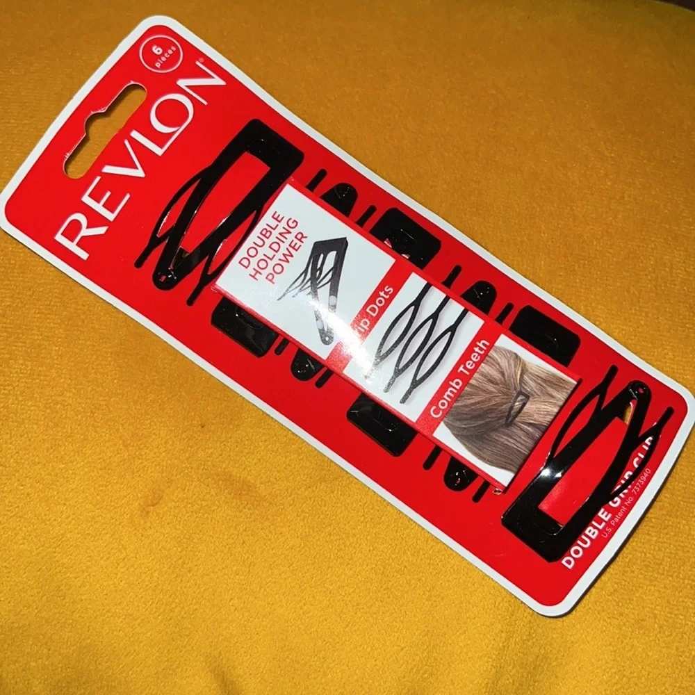 Revlon Double Grip Black‎ Hair Clips, 6 count